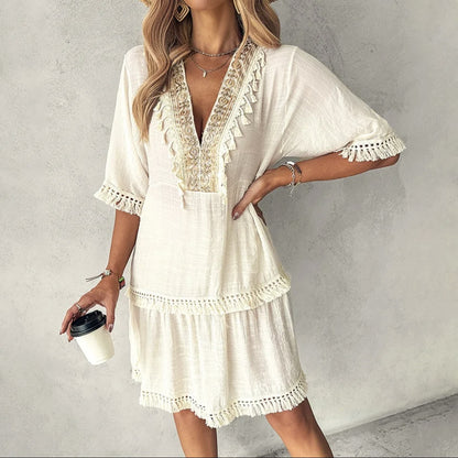 Chic V-Neck Summer Dress Elizabeth Ainsley