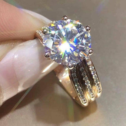 Radiant Rose Gold Split Shank Halo Engagement Ring