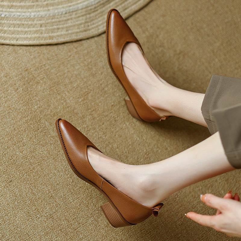 Elegant Sheepskin Low Heels by Elizabeth Ainsley