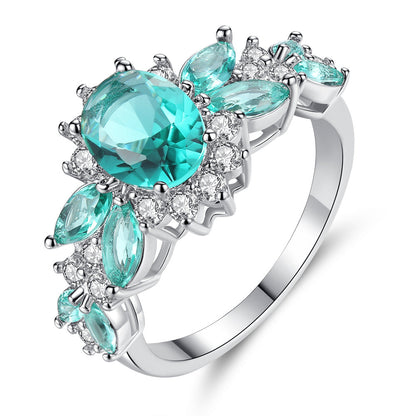 Emerald Aura Vintage Silver Statement Ring