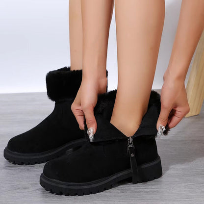 Elizabeth Ainsley Plush Winter Boots - Side Zipper Comfort