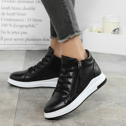 Sleek Leather Sneakers Elizabeth Ainsley Board Shoes