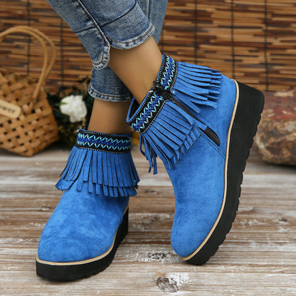 Elizabeth Ainsley Wedge Bootie - Fringe Comfort Design