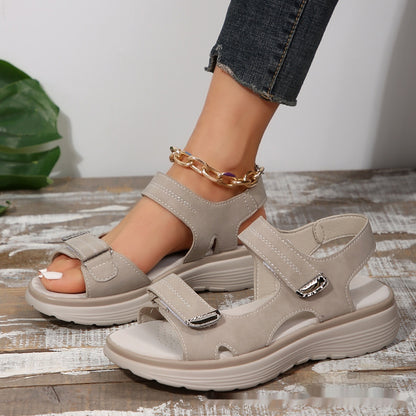 Comfort Platform Velcro Sandals by Elizabeth Ainsley