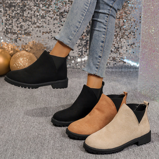 Elizabeth Ainsley Women's Chunky Heel Martin Boots