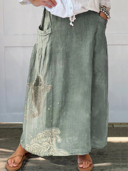 Retro Floral Elizabeth Ainsley Everyday Pocket Skirt