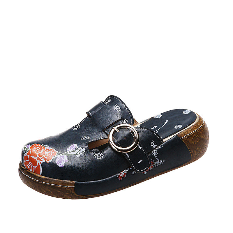 Boho Floral Elizabeth Ainsley Platform Clogs Sandals