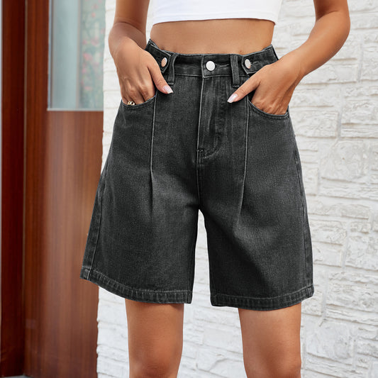 Adjustable Waist Denim Shorts Elizabeth Ainsley Women’s