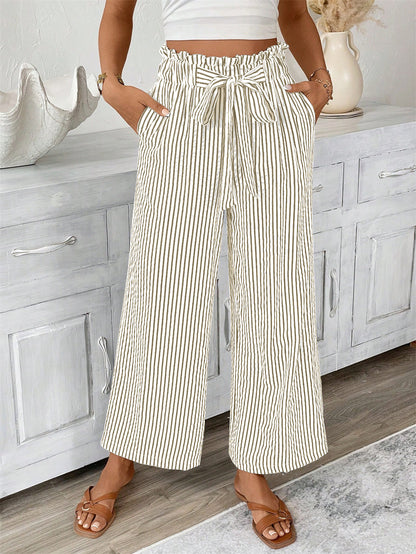 Striped Straight-Leg Pants by Elizabeth Ainsley