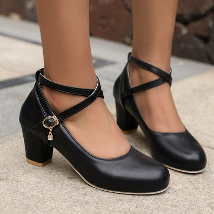 Elegant Chunky Heel Mary Janes by Elizabeth Ainsley
