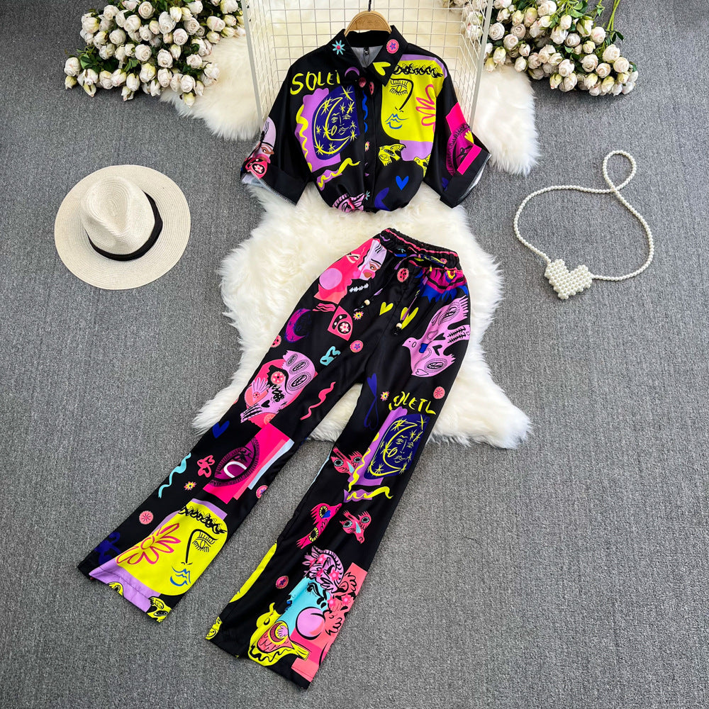 Vibrant Print Elizabeth Ainsley Women's Loose Summer Set