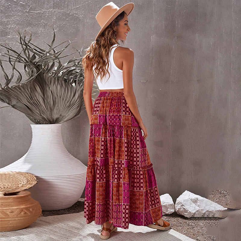 Bohemian Print Elizabeth Ainsley Maxi Skirt