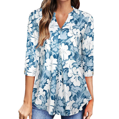 Floral V-Neck Top by Elizabeth Ainsley