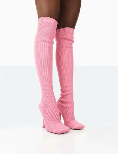 Monday | Stretch Knit Over-the-Knee Orthopedic Heel Boots