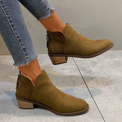 Elizabeth Ainsley Plus Size Pointed Ankle Boots - Comfort