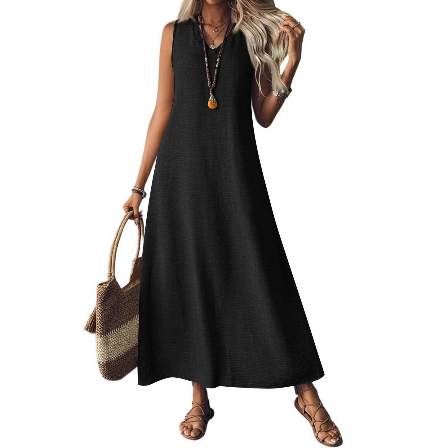 Chic Hemp Sleeveless Dress Elizabeth Ainsley