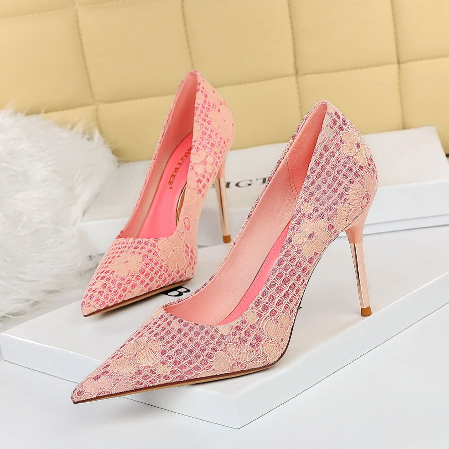 Elegant Sequin Stiletto Heels by Elizabeth Ainsley