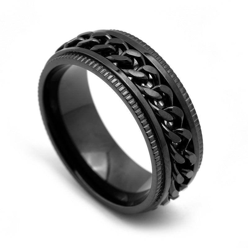 Chain Spinner Ring – Stainless Steel Rotating Band