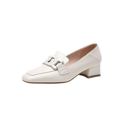 Elegant Elizabeth Ainsley Chunky Heel Loafer Pumps