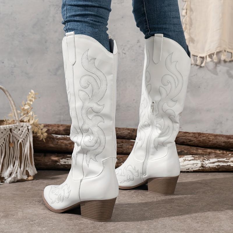 Elizabeth Ainsley Denim Boots - Embroidered Comfort Style