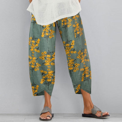 Retro Floral Wide Leg Pants Elizabeth Ainsley