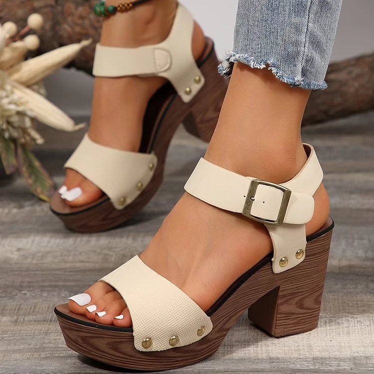 Chic Rivet Strap Sandals by Elizabeth Ainsley