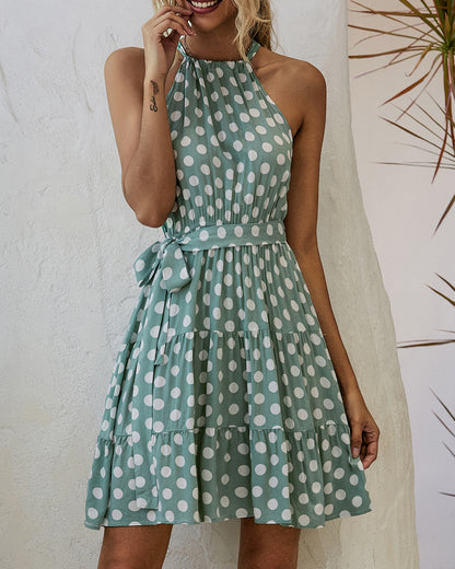 Chic Polka Dot Halter Dress by Elizabeth Ainsley