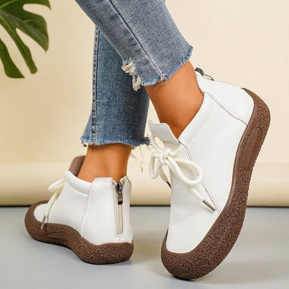 Elizabeth Ainsley Vintage Lace-Up Ankle Boots – Soft Leather Comfort Walking Shoes