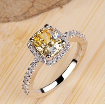 Cushion Cut Halo Engagement Ring – Pavé Diamond Band