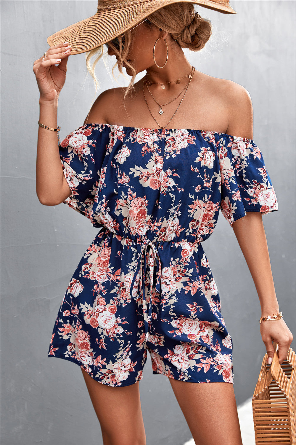 Floral Off-Shoulder Elizabeth Ainsley Jumpsuit