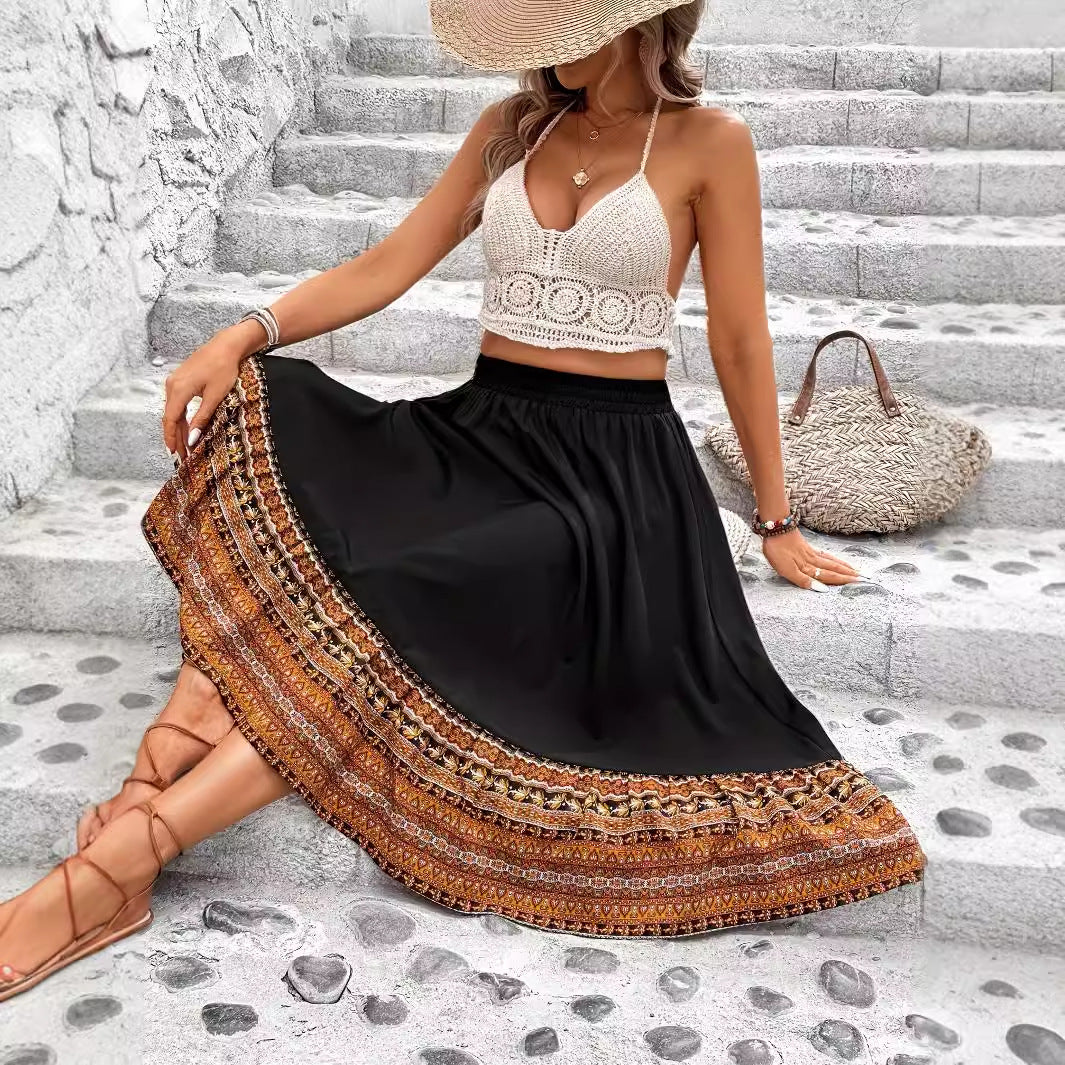 Boho A-Line Maxi Skirt by Elizabeth Ainsley