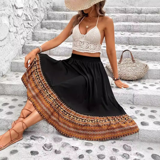 Boho A-Line Maxi Skirt by Elizabeth Ainsley