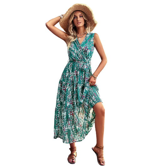 Chic Floral Elizabeth Ainsley Vacation Midi Dress