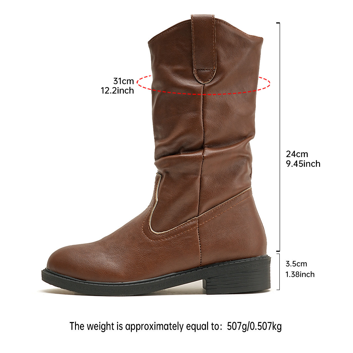 Elizabeth Ainsley Pleated Leather Boots - Midcalf Comfort