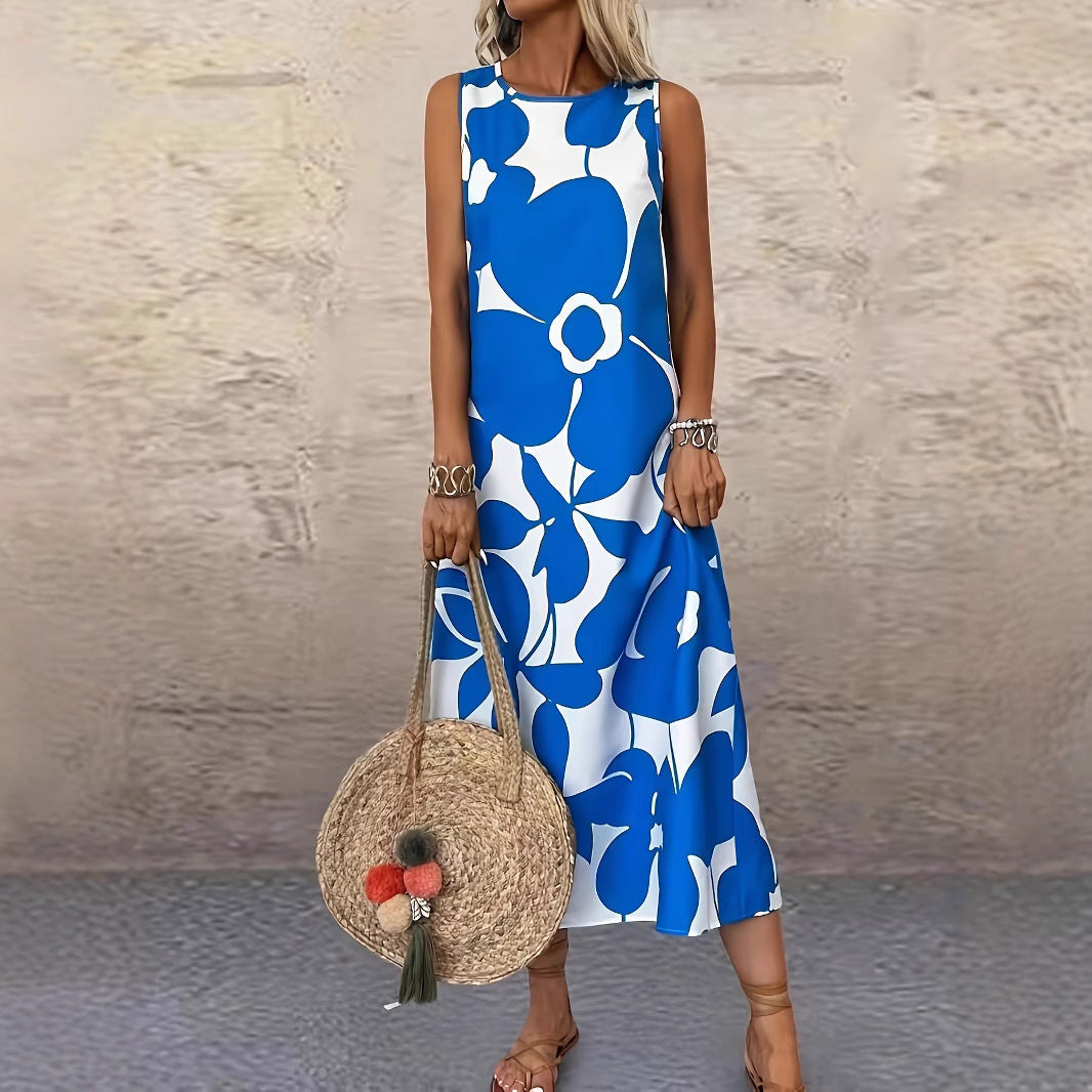 Bold Floral Elizabeth Ainsley Sleeveless Summer Dress