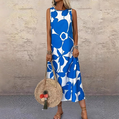 Bold Floral Elizabeth Ainsley Sleeveless Summer Dress