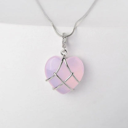 Gold Wire-Wrapped Moonstone Pendant Necklace