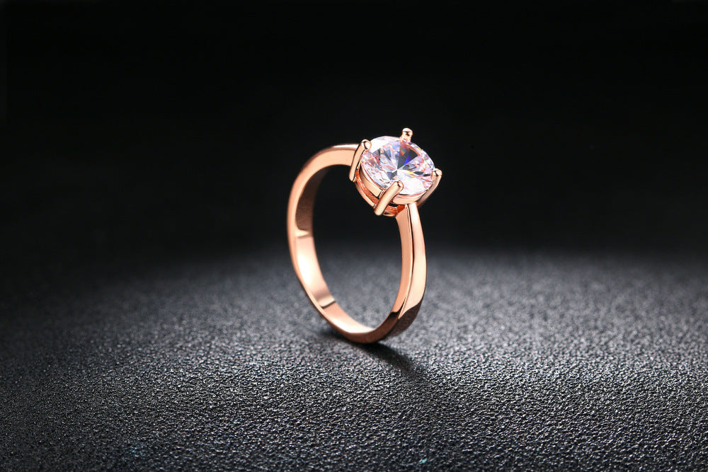 Classic Solitaire Birthstone Ring – Minimalist Round Cut Statement Ring