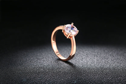 Classic Solitaire Birthstone Ring – Minimalist Round Cut Statement Ring