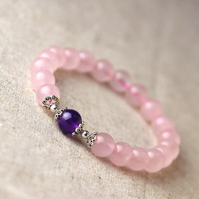 Natural Stone Bead Bracelet with Central Accent Detail