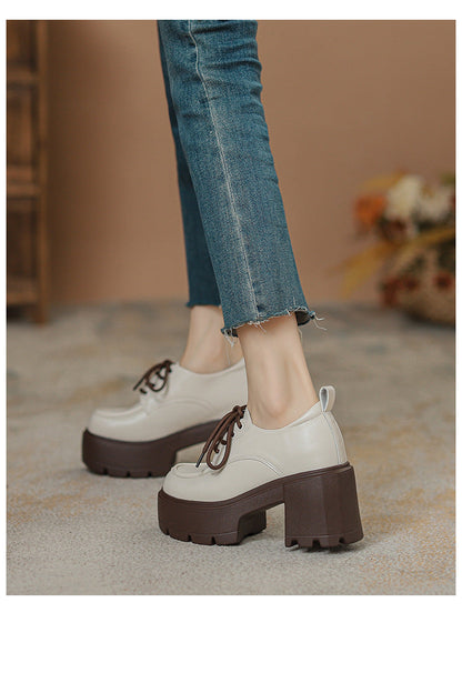 Elizabeth Ainsley Loafers - Chunky Sole, Thick Heel