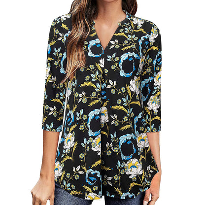 Floral V-Neck Top by Elizabeth Ainsley