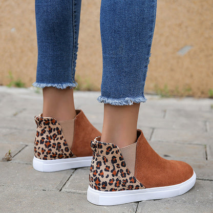 Elizabeth Ainsley Leopard Flats - Elastic V Cutout Comfort