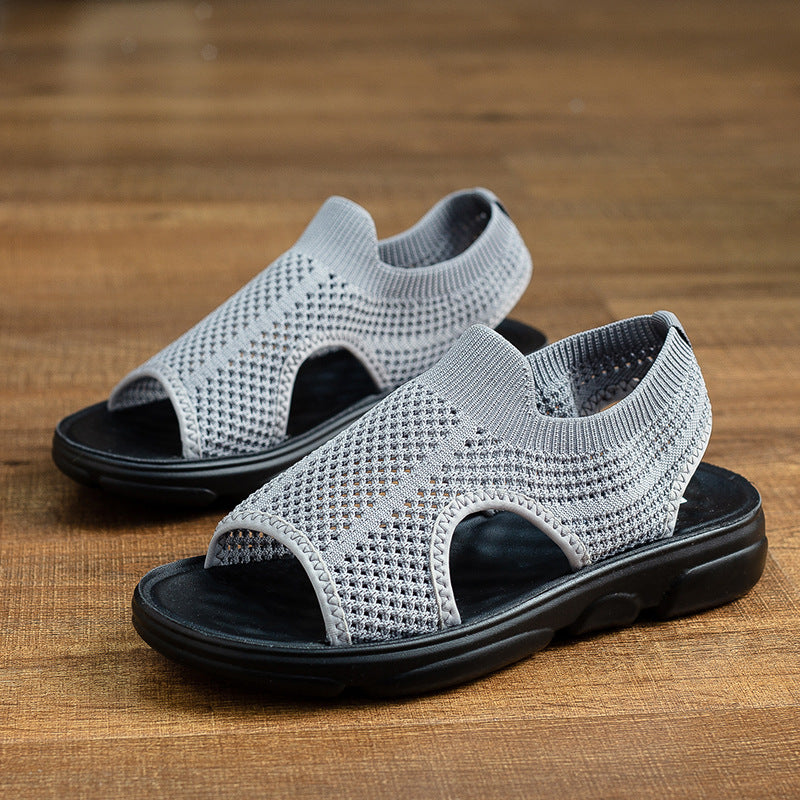 Breathable Knit Flat Sandals by Elizabeth Ainsley
