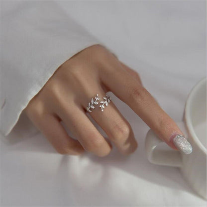 Adjustable Leaf Wrap Ring