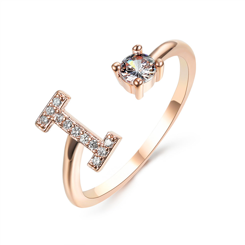 Personalized Diamond Initial Ring