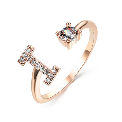 Personalized Diamond Initial Ring