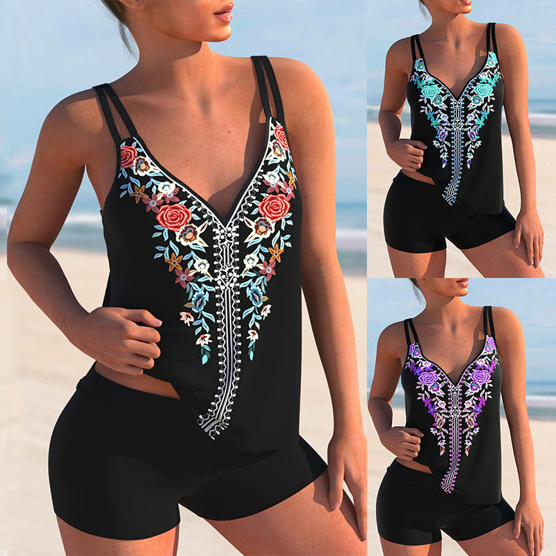 Floral Print Plus Size Bikini by Elizabeth Ainsley