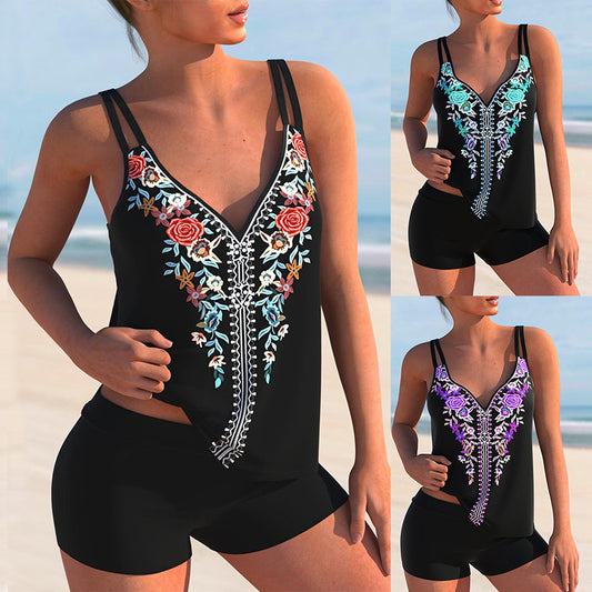 Floral Print Plus Size Bikini by Elizabeth Ainsley