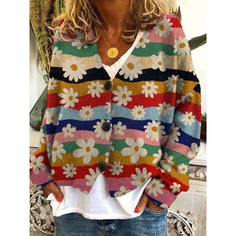 Vibrant Abstract Elizabeth Ainsley Casual Cardigan